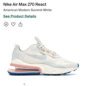 Nike Air Max 270 React American Modern Summit White 8.5